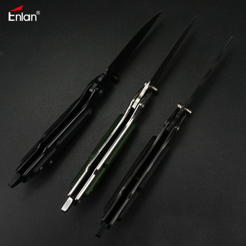 Enlan M017 8cr13mov Blade Folding Knife Kitchen Fruit Peeler Outdoor Portable Cuting Tool Mini Stainless Steel  Knife Pocket Utility Knife Portable Collection EDC Tool