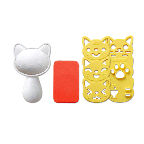 4Pcs/Set PP Kawaii Cat Rice Mold Sushi Egg Chocolate Mold DIY Kitchen Tool