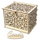DIY Wedding Gift Card Box Wooden Money Storage with Lock Decor Supplies