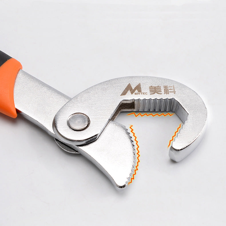 MYTEC Three-Sided Toothed Universal Wrench Multifunctional Faucet Movable Wrench Tool Household Pipe Wrench Universal Pipe Wrench