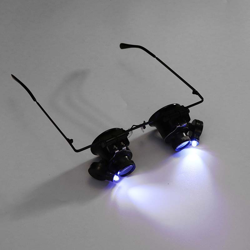 20X Magnifier Magnifying Eye Glass Loupe Lens Jeweler Watch Repair Tool LED Light