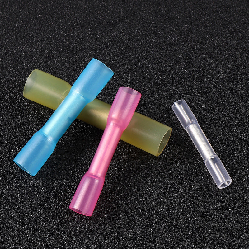 50Pcs Solder Seal Sleeve Heat Shrink Tube Butt Wire Connector Waterproof Terminal