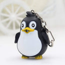 2 Pcs Cute Penguin Keyring Led Torch with Sound Keychain Christmas Xmas Par S8M5