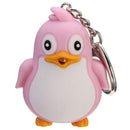 2 Pcs Cute Penguin Keyring Led Torch with Sound Keychain Christmas Xmas Par S8M5