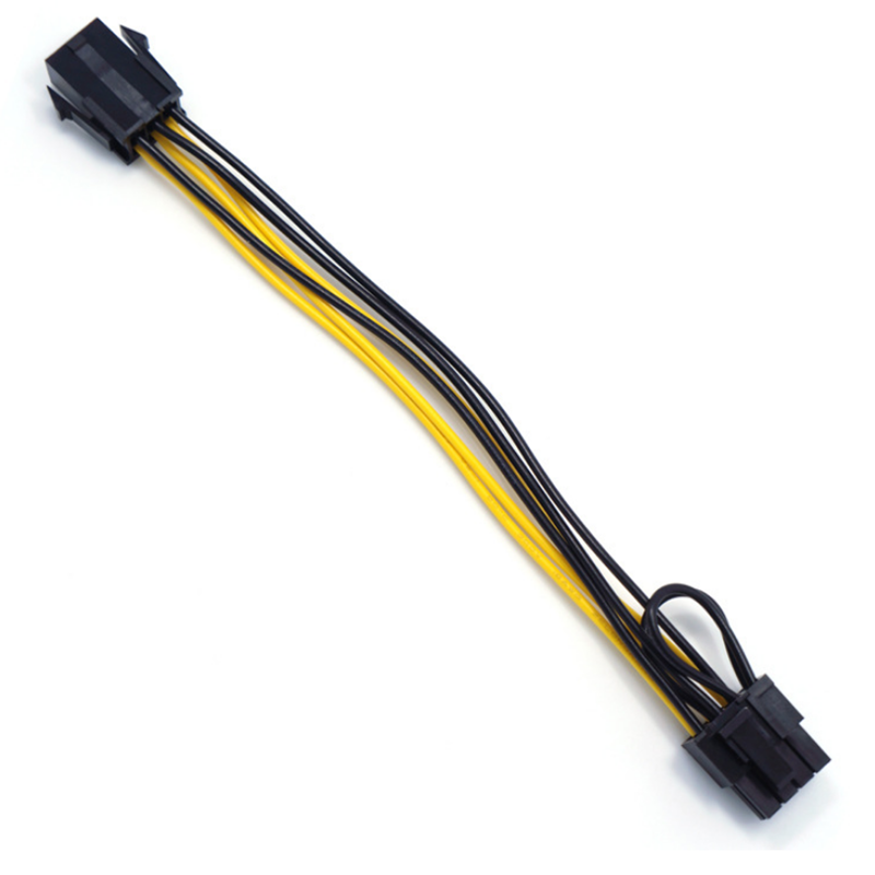 22cm Graphics Card 6Pin to 6 + 2Pin Power Adapter Cable Power Supply Splitter Cable for Desktop