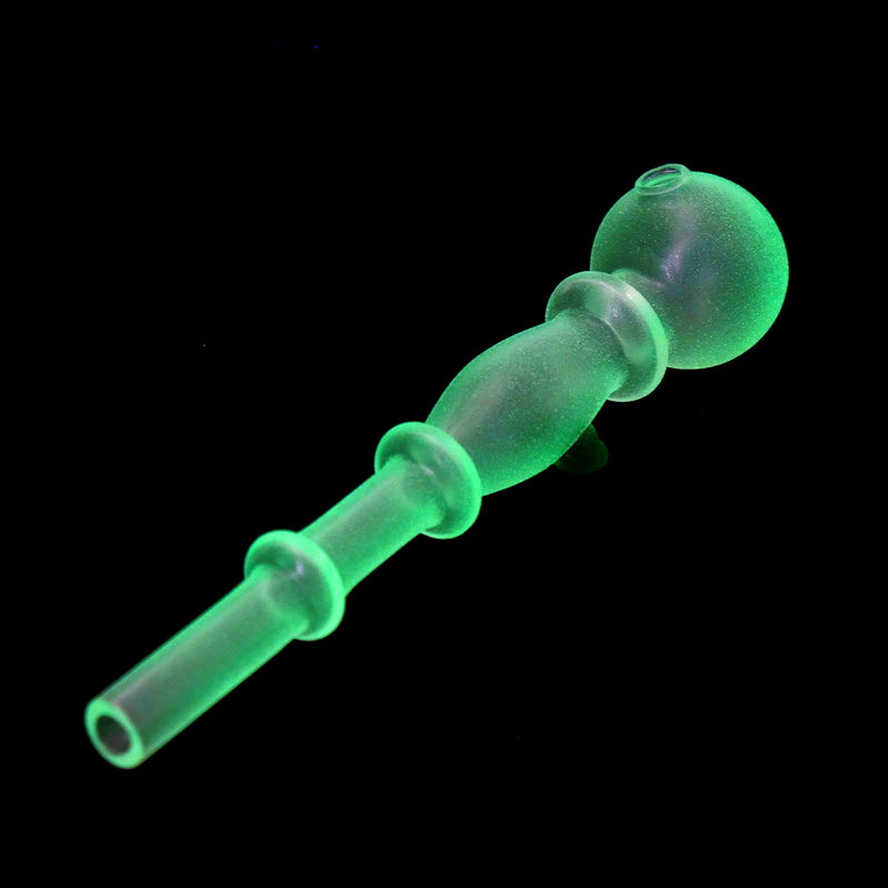 5inch Mini Size Noctilucent Water Glass Pipe Glassware Luminous Green Herb Tube Holder
