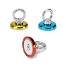 Effetool 36x30mm 50KG Neodymium Recovery Magnet Red/Yellow/Blue Eyebolt Hook Magnet Metal Detector