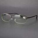 KCASA +2.50 Half-frame Bifocals Reading Glasses Unisex Eyeglasses W/ 4 Pairs of Bifocals Lenes + 1 Pair of Sunglasses Lens + Screwdirver + Glasses Cloth