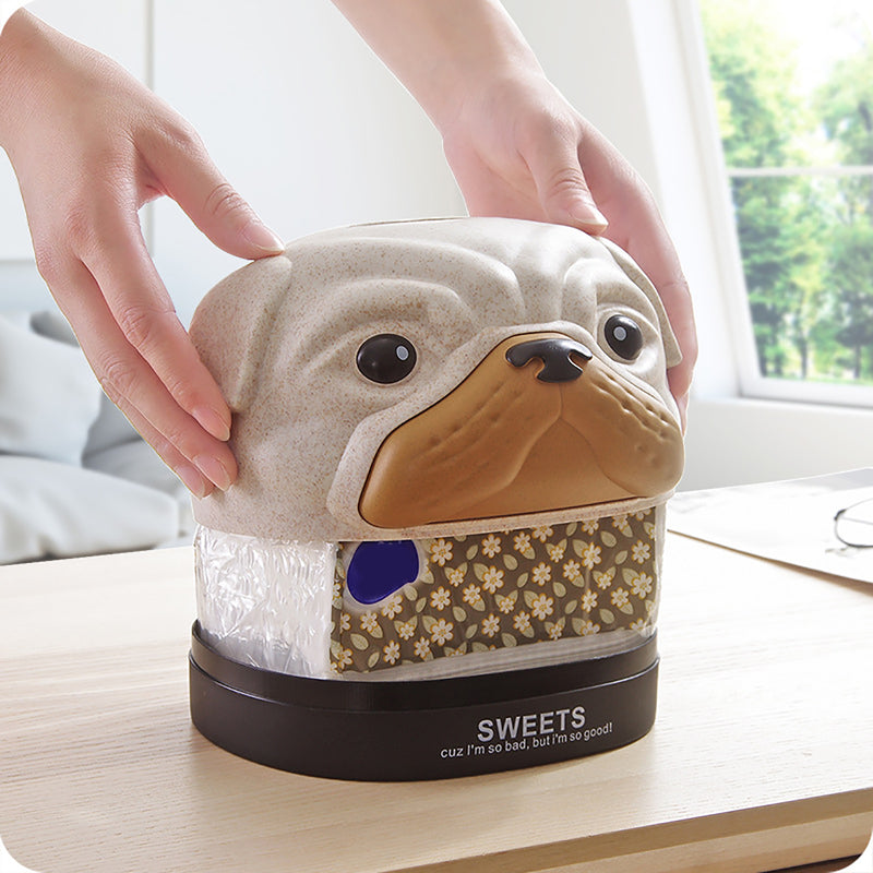 Tissue Box Dispenser Dog Cover Paper Storage Holder Napkin Organizer Home Case