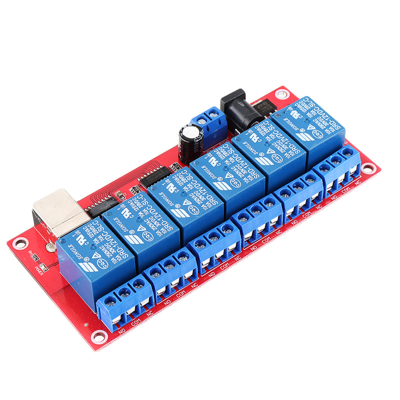 6 Channel 12V HID Driverless USB Relay USB Control Switch Computer Control Switch PC Intelligent Control Relay Module