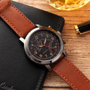 Hannah Martin Men Relogio Masculino Leather Band Decorative Small Dial Quartz Watch