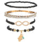Trendy Diamond Woven Bracelet Metal Gold Head Multi-Layer Bracelet For Women