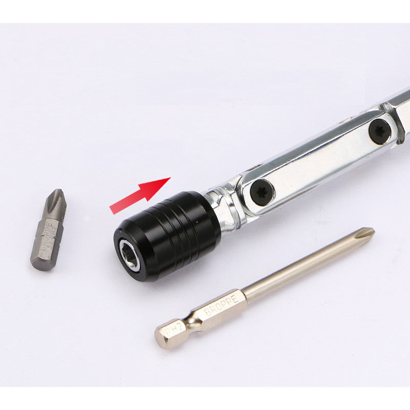 BROPPE Universal Variable Angle Hand Screwdriver Quick Change Screwdriver Set for 6.35mm Screwdriver Bits