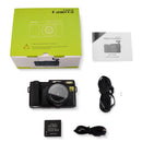 Amkov CD-RW WIFI 24MP 2.7K HD 4X Zoom Anti-Shake 3.0 Inch TFT Screen Digital Camera with 52mm Lens Adapter