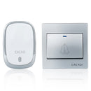 CACAZI AC110-220V Wireless Doorbell Waterproof 1 Button+1 Plug-in Receivers 300M Remote Music Door Dell