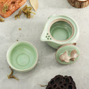 Handmade Chinese Travel Tea Pot Ru Kiln Kung Fu Tea Set Ceramic Teacup Carry Bag