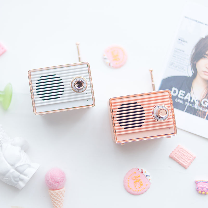 Retro Subwoofer bluetooth Audio Memory Speaker Mini Wireless Portable HIFI Noise Cancelling With Mic