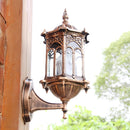 Outdoor Bronze Antique Exterior Wall Light Fixture Aluminum Glass Lantern Garden Lamp