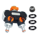Universal 2 Way Hose Faucet Manifold Water Segregator for 3/4" 1/2" Garden Tap Splitter Water Pipe Divider Hose Quick Connector Nozzle Shut Off Control EU/US Standard
