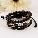 3Pcs Hemp Woven Vintage Multi-layer Men's Bracelet