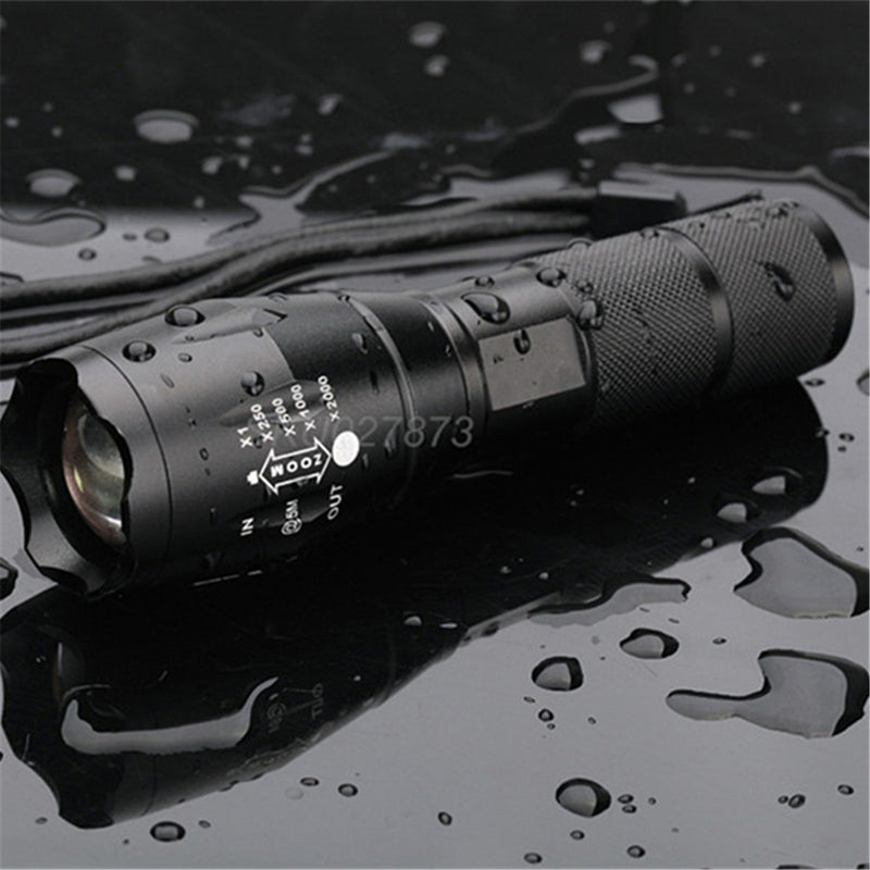 Tactical 90000LM T6 LED Flashlight Zoomable Torch Lamp 18650 Batt Charger Kit Set
