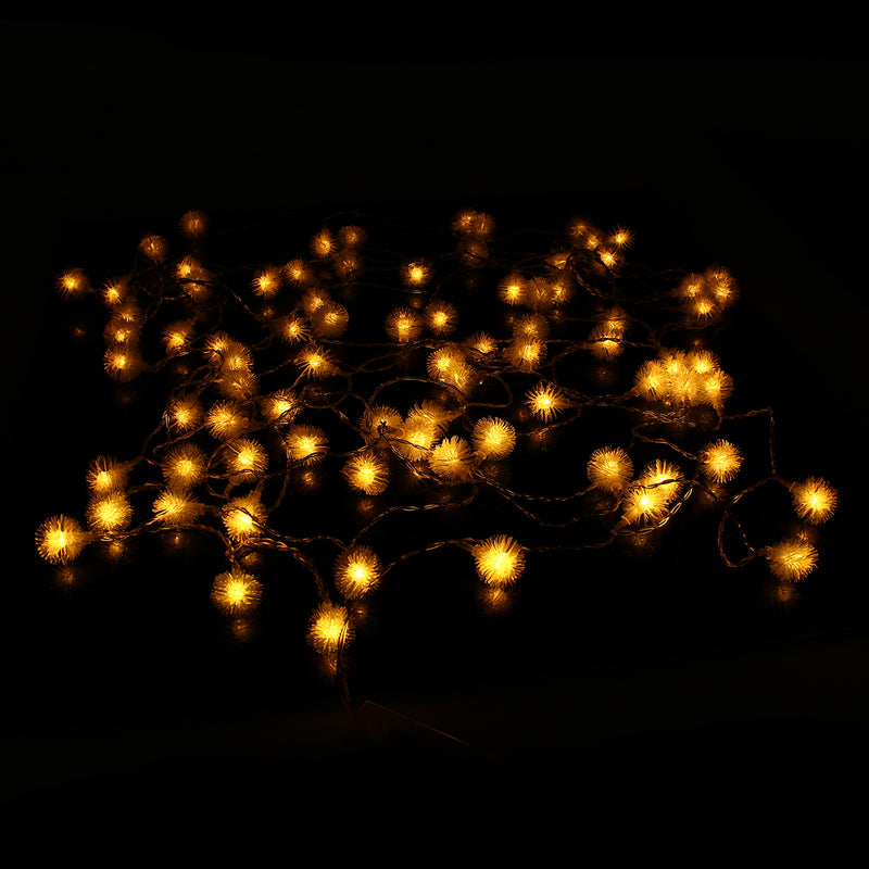 Battery Powered 10M 2.4W Snow Ball 80LED Holiday String Light Party Christmas Wedding Decor DC4.5V