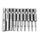 Broppe 10pcs SAE 5/64-5/16 Inch Hex Head Screwdriver Bit 1/4 Inch Hex Shank Magnetic Screwdriver Bit