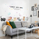Miico SK7184 Hand-Painted Cat Wall Sticker Children's Room Kindergarten Decorative Stickers DIY Sticker