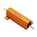 3pcs RX24 50W 200R 200RJ Metal Aluminum Case High Power Resistor Golden Metal Shell Case Heatsink Resistance Resistor