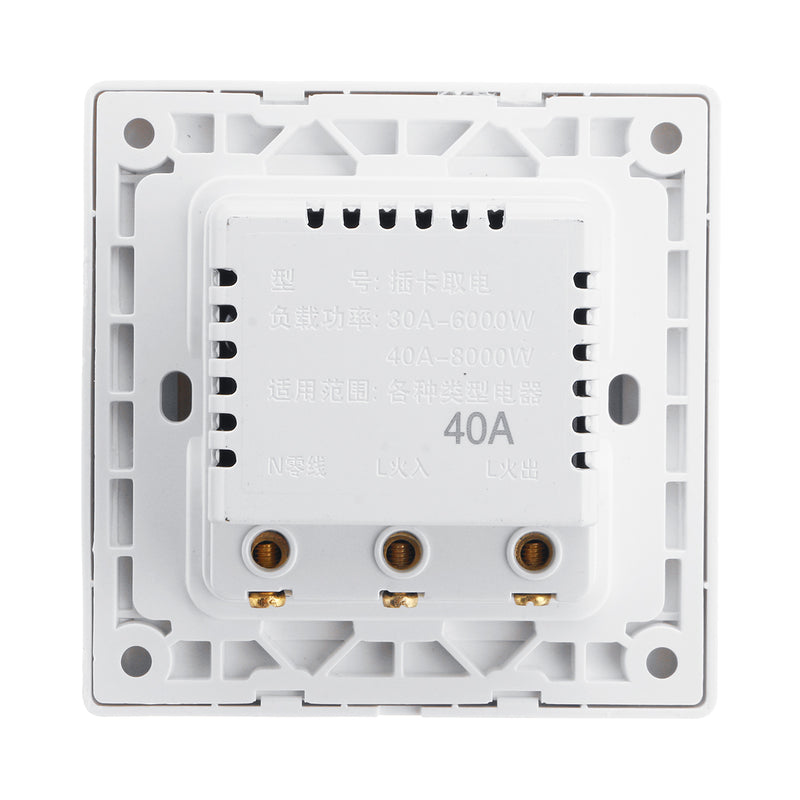 40A 220V Insert Card Switch Intellingent Wall Socket Switch Home