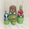 6Pcs/Set Wooden Animals Hand Painted Russian Nesting Dolls Matryoshka Dolls Toys Home Decorations