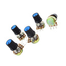 5Pcs B500K 500K Ohm 3 Terminals Rotary Audio B Type Potentiometer & 2Pcs B2 T6W1