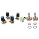 5Pcs B500K 500K Ohm 3 Terminals Rotary Audio B Type Potentiometer & 2Pcs B2 T6W1