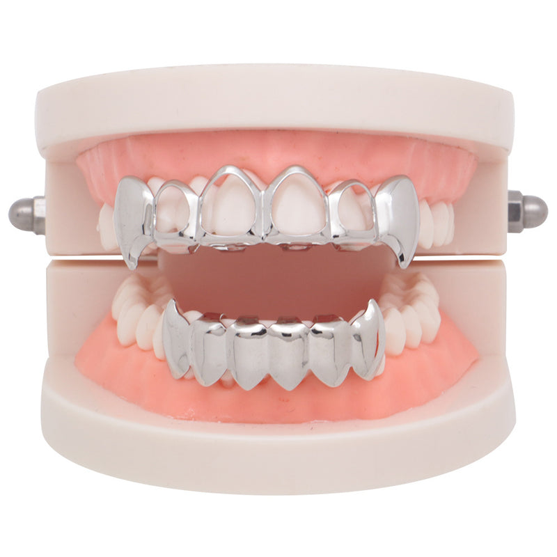 4 Colors Hiphop Grillz Hip Hop Gold Braces Teeth Jewelry Set