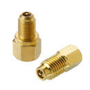 2pcs Recovery Tank Vacuum Pump Brass Adapter 1/4 to 1/2 Inch R134A to R12 for Air Conditioning