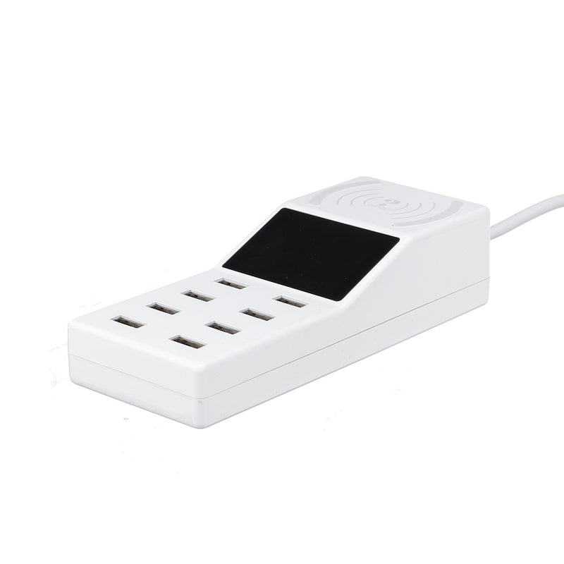 Upgrade Version Multiple USB Charger Intelligent 8-Port Desktop Charger Wireless Charger Charging Station Multi Port Travel Fast Wall Charger Hub Display Real-time Current