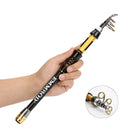 ZANLURE Mini Carbon Fiber Telescopic Fishing Rod Portable Folding Sea Fishing Rod 1.5M-2.7M