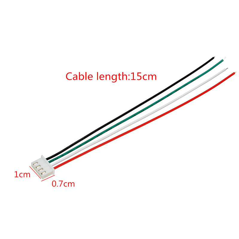 Excellway 20Pcs XH Pitch 2.54mm Single Head 4Pin Wire To Board Connector 15cm 24AWG With Socket