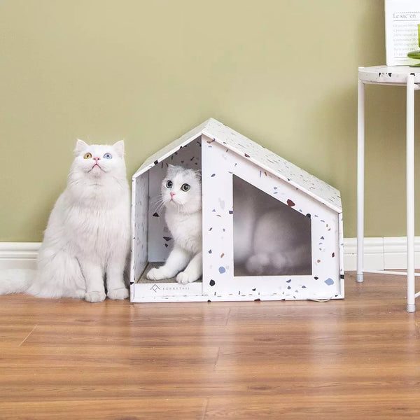 Furrytail Ped Bed Comfortable Cats House Two Sizes Of Pet House Foldable Corrugated Paper House  Cats DIY Scratching Board Pad Claw Care Pet Cats accessories From Xiaomi Youpin