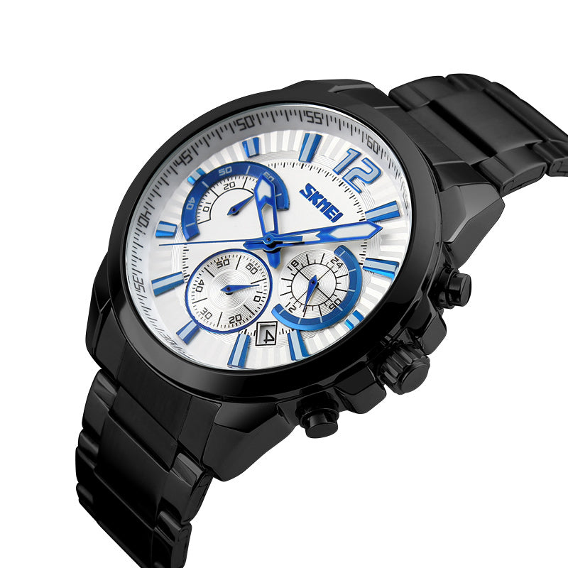 SKMEI 9108  Waterproof Stopwatch Display Date Casual Style Bussiness Men Quartz Watches