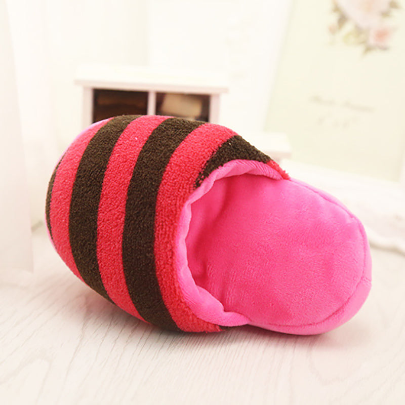 Cute Dog Toys Sound Soft Plush Slippers Pet Puppy Chew Squeaker Squeak Plush Sound Toy Pet Toys