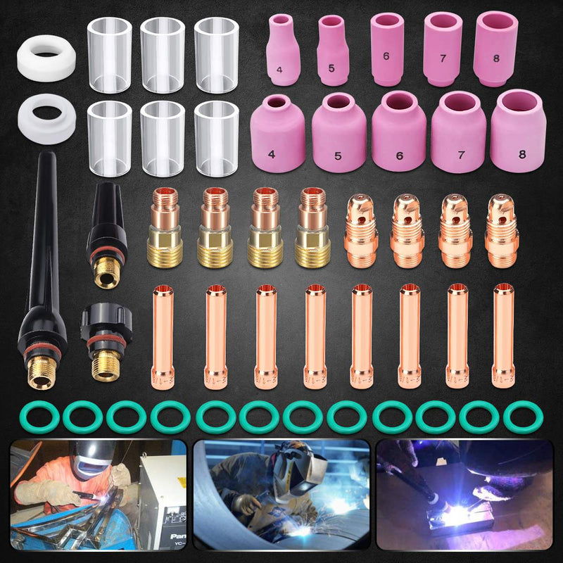 49Pcs TIG Welding Torch Stubby Gas Lens
