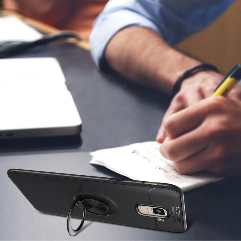 C-KU 360 Rotating Ring Grip Kicktand Protective Case For Samsung Galaxy J6 2018