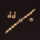 Gold Plated Rhinestone Crystal Wedding Party Necklace Bracelet Ring Earring Set Jewelry Set For Women