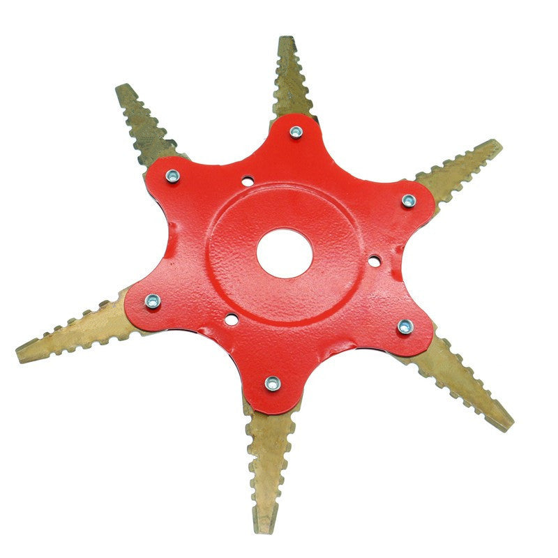 Upgrade 65Mn 5 Golden Sawtooth Blade Trimmer Head with Teeth Saw Blade Cutter for Lawnmower
