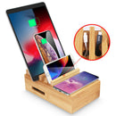 Bakeey Bamboo 5 USB Charge Station Apple Watch Airpods Wireless Charger Stand for iPhone 11 Pro XR X for Samsung Xiaomi Huawei