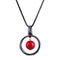 Vintage Pendant Necklace Red Bead Hollow Round Pendant Ethnic Jewelry Sweater Necklace for Women