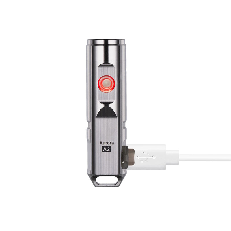 RovyVon Aurora A2x Nichia 219C 450Lumens Stainless Steel USB Rechargeable EDC Flashlight IP65 Waterproof LED Keychain