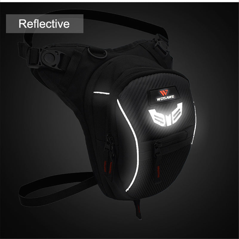 WOSAWE Motorcycle Drop Leg Bag Reflective Fanny Pack Tactical Waist Hip Thigh Hiking Travel Pouch