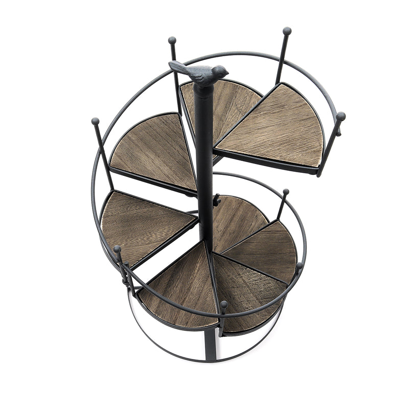 Spiral Plant Stand Iron Flower Pot Holder Shelf Rack Display Garden Decor